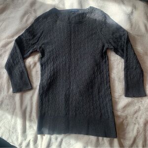 Charcoal Grey Cable Knit Gap Women’s Sweater 3/4 sleeve size S